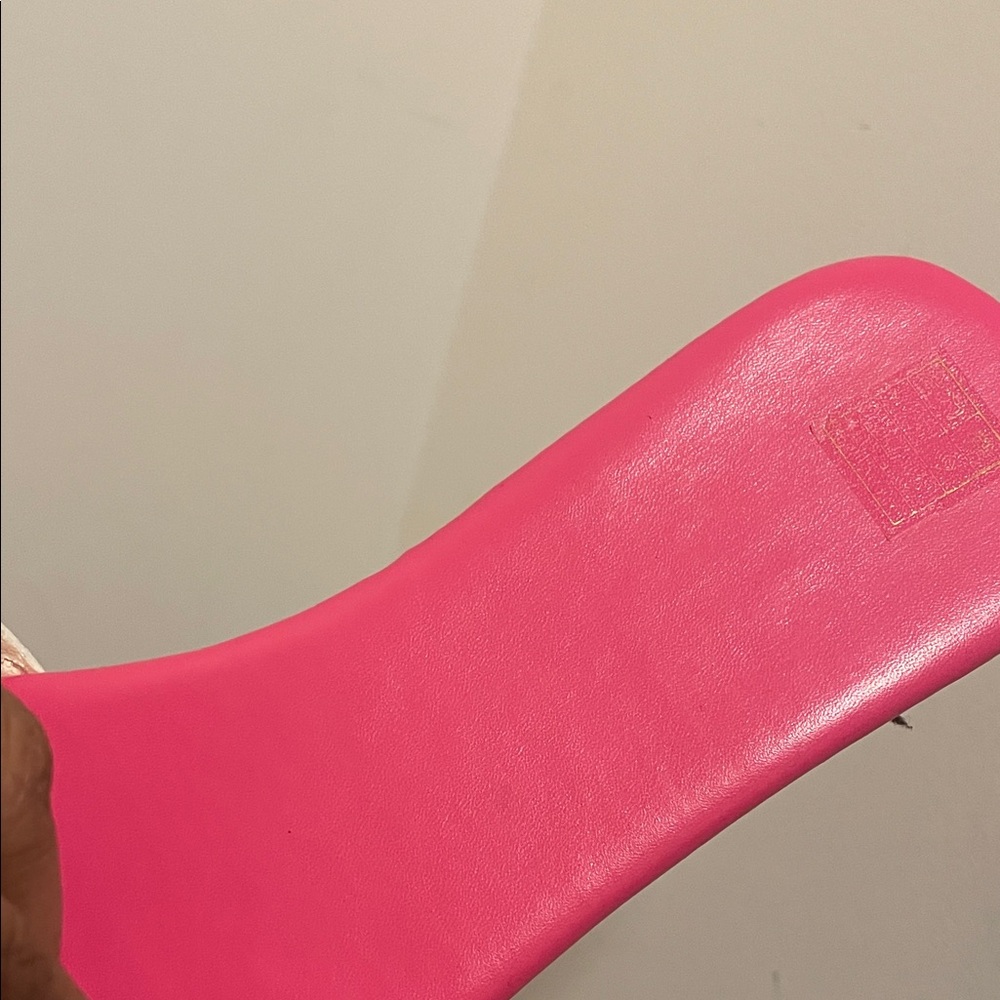 Pink Ruffled Slide Sandals - Picture 3 of 4
